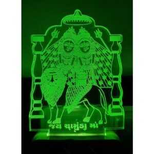 7 Color Changing 3D LED Chamunda Maa Night lamp with Plug for Living Room