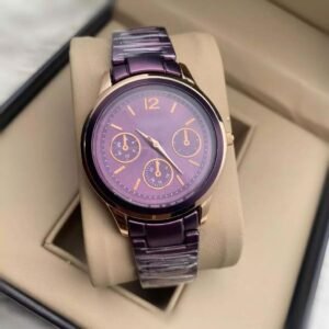 Beautiful Metal Analog Women Watch - Purple