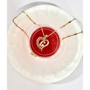 Festive Gold Plated American Diamond Pendant with Chain