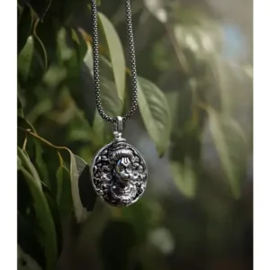 Hanuman Ji Pendant Oxidised Silver Chain