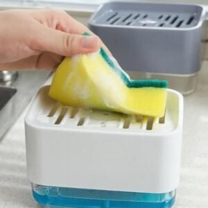 Liquid Soap Dispenser with Sponge Holder for Kitchen Sink