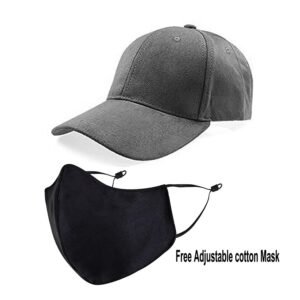 Plain Printed Unisex Cap - Grey (KK-2263533)