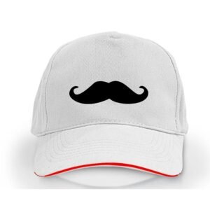 Plain Unisex Moustache Cap - White (KK-2263501)