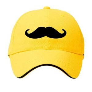 Plain Unisex Moustache Cap - Yellow (KK-2263502)