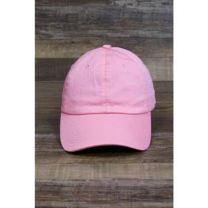 Plain Cotton Baseball Cap - Pink (KK-2353296)