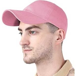 Plain Cotton Baseball Cap - Pink (KK-2353297)