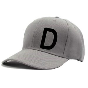 Unisex Plain D Printed Cotton Cap - Grey (KK-2217262)