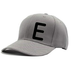 Unisex Plain E Printed Cotton Cap - Grey (KK-2217263)