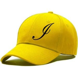 Unisex Plain I Printed Cotton Cap - Yellow (KK-2215830)