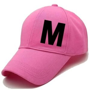 Unisex Plain M Printed Cotton Cap - Pink (KK-2215770)