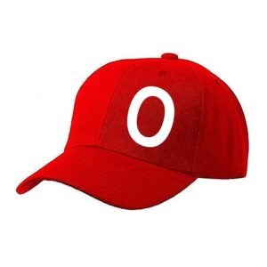 Unisex Plain O Printed Cotton Cap - Red (KK-2217168)