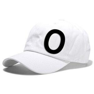 Unisex Plain O Printed Cotton Cap - White (KK-2217196)