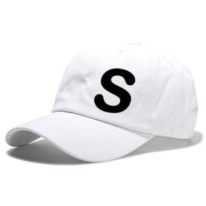Unisex Plain S Printed Cotton Cap - White (KK-2217192)