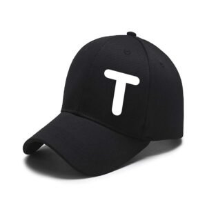 Unisex Plain T Printed Cotton Cap - Black (KK-2215737)