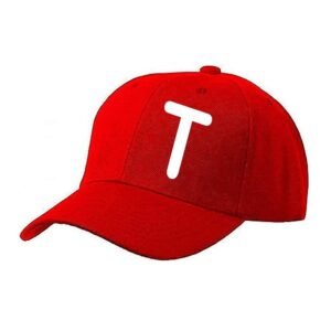 Unisex Plain T Printed Cotton Cap - Red (KK-2217171)