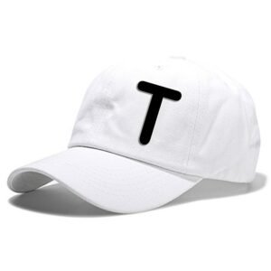 Unisex Plain T Printed Cotton Cap - White (KK-2217195)