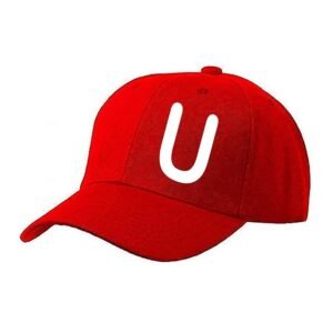 Unisex Plain U Printed Cotton Cap - Red (KK-2217177)