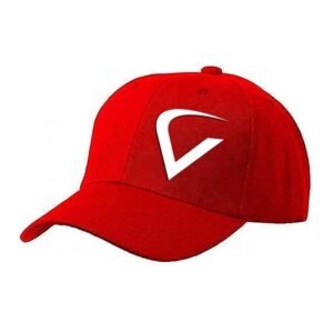 Unisex Plain V Printed Cotton Cap - Red (KK-2217174)