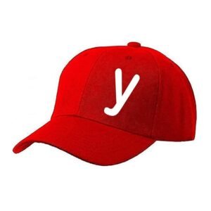 Unisex Plain Y Printed Cotton Cap - Red (KK-2217176)