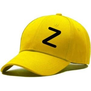 Unisex Plain Z Printed Cotton Cap - Yellow (KK-2215844)